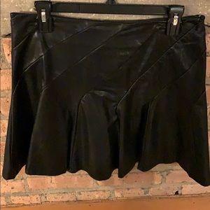 Free People Black Faux Leather Skirt